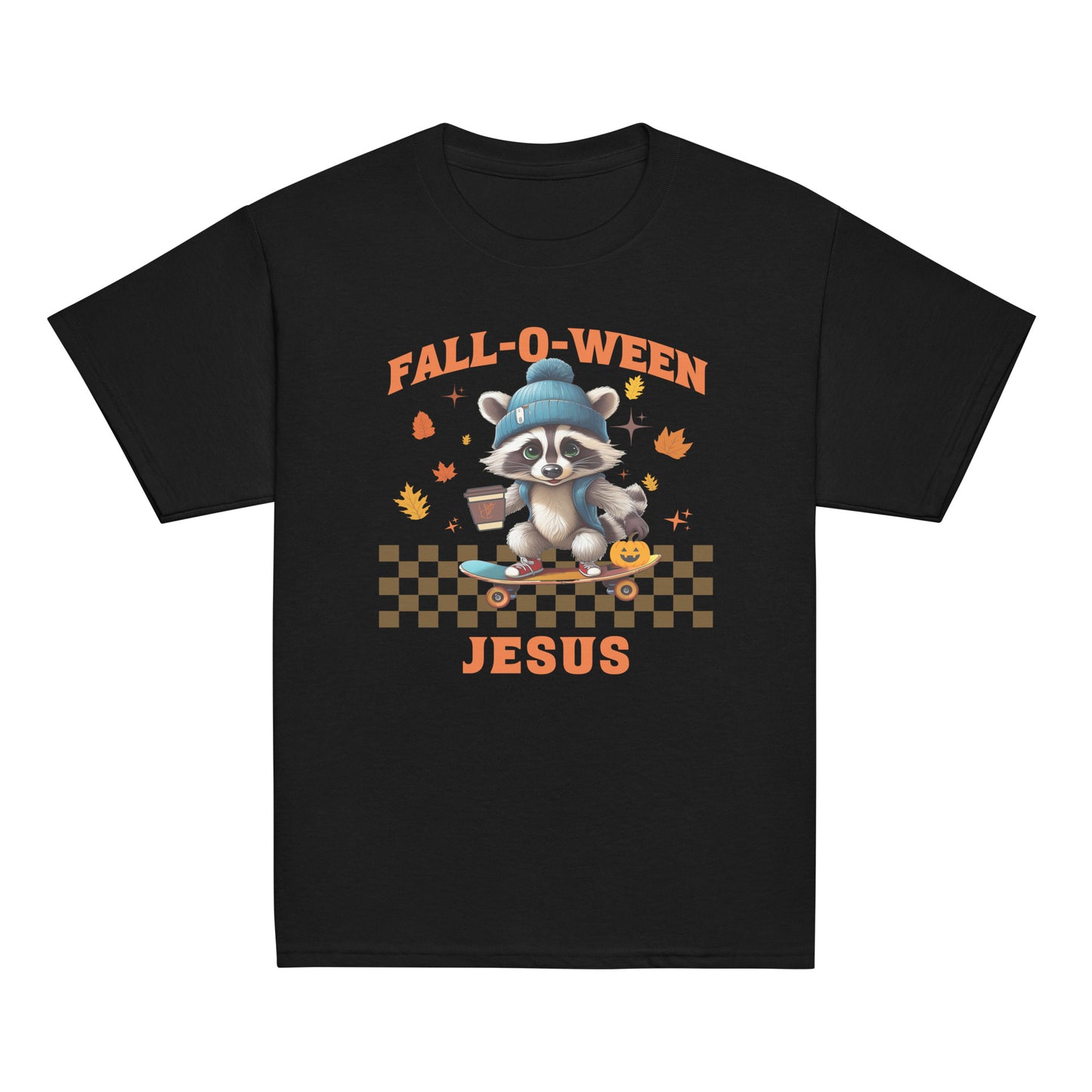 Kids || FALL-O-WEEN JESUS|| Cute Racoon Tee