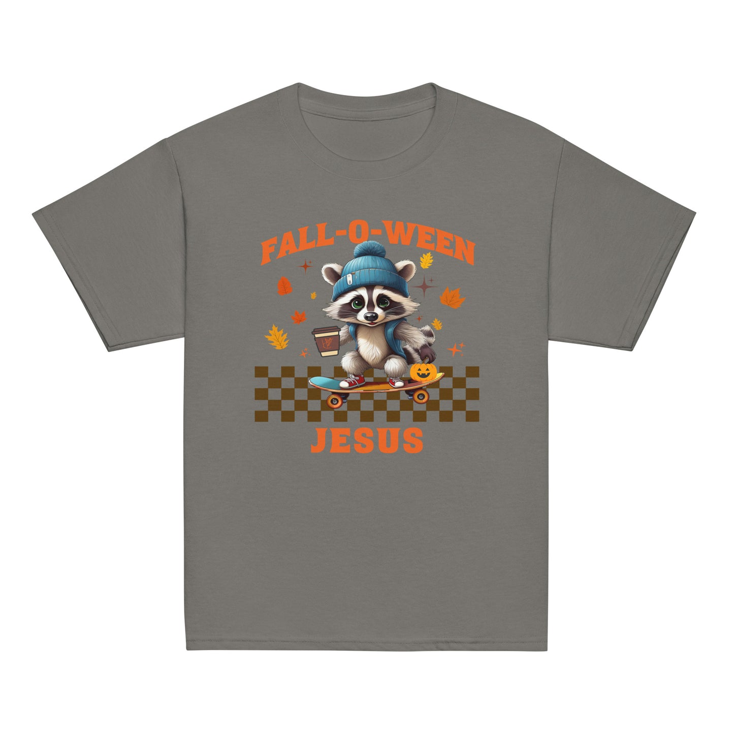 Kids || FALL-O-WEEN JESUS|| Cute Racoon Tee