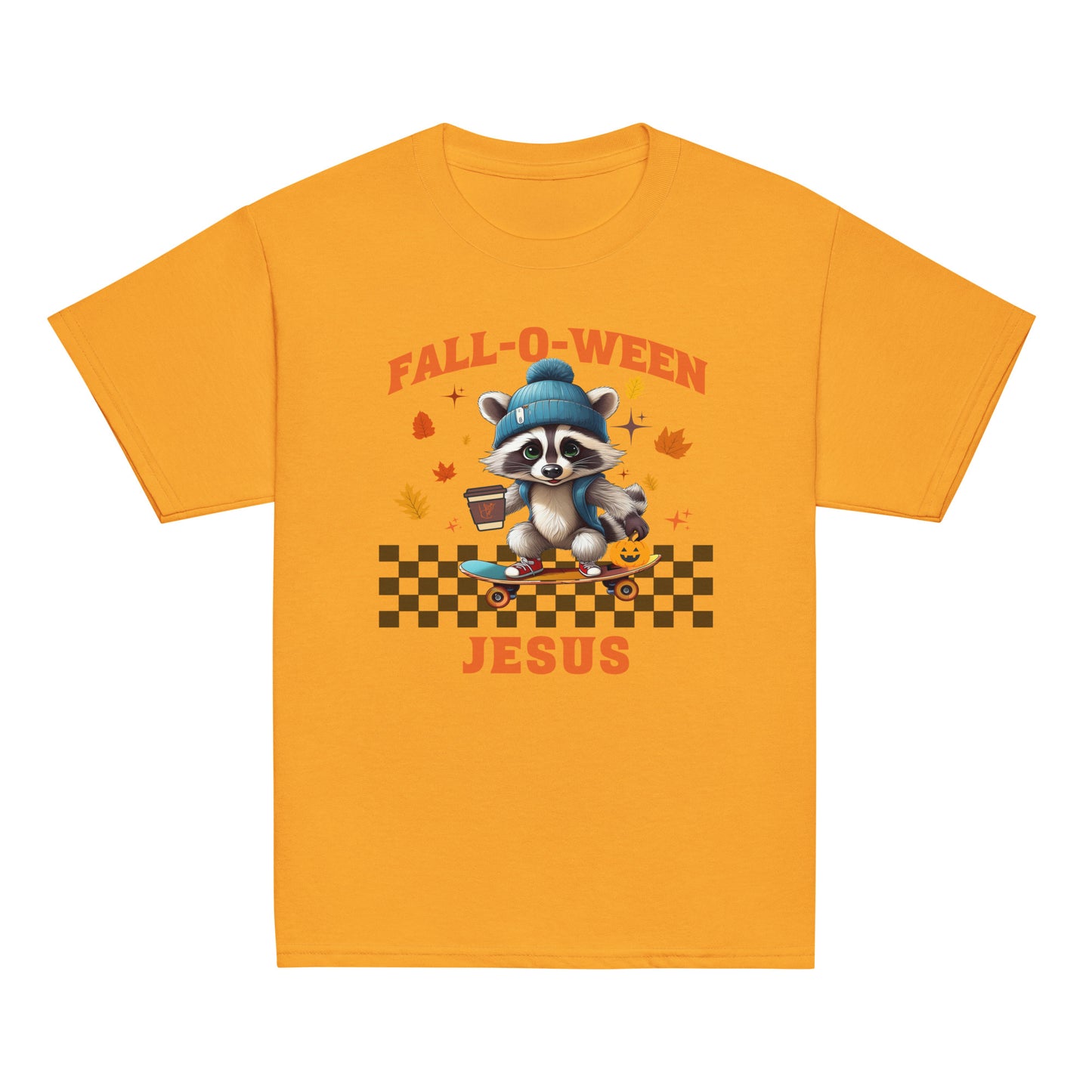 Kids || FALL-O-WEEN JESUS|| Cute Racoon Tee