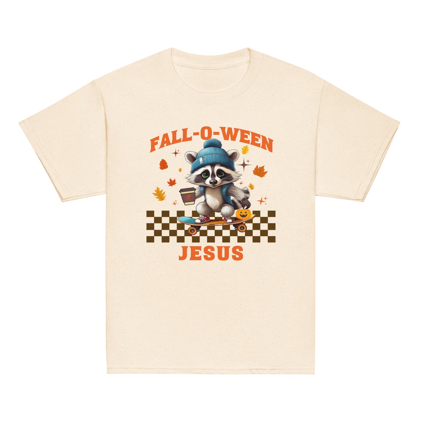 Kids || FALL-O-WEEN JESUS|| Cute Racoon Tee