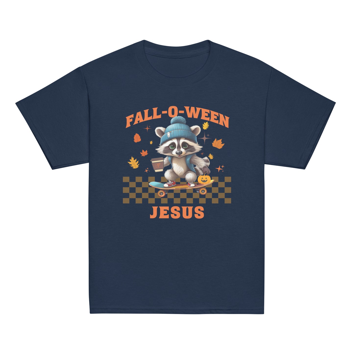 Kids || FALL-O-WEEN JESUS|| Cute Racoon Tee