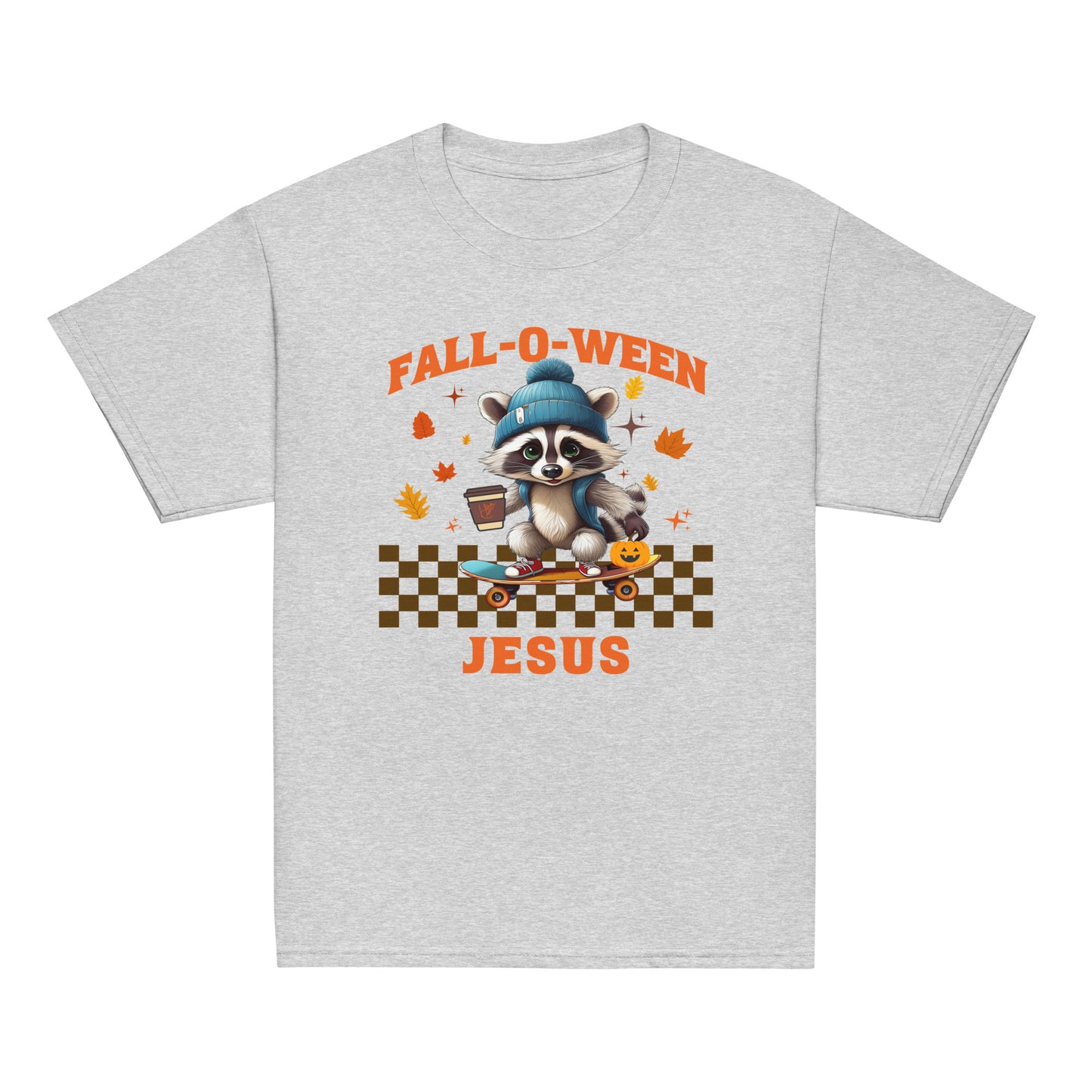 Kids || FALL-O-WEEN JESUS|| Cute Racoon Tee